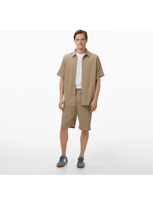 Nautica Erkek Bej Regular Fit Şort