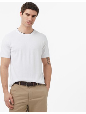 Nautica Erkek Beyaz Regular Fit Kısa Kollu Triko