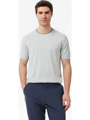 Nautica Erkek Gri Regular Fit Kısa Kollu Triko