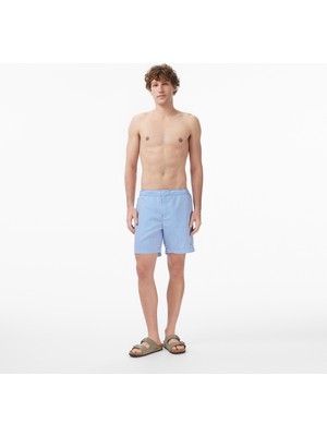 Nautica Erkek Mavi Regular Fit Çizgili Deniz Şortu
