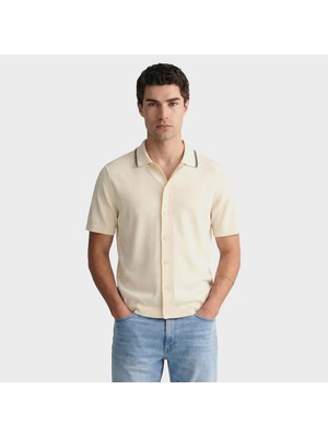 Gant Erkek Krem Regular Fit Kısa Kollu Resort Yaka Gömlek