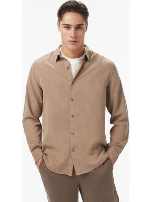 Nautica Erkek Bej Classic Fit Gömlek