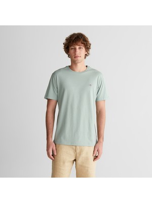 Gant Erkek Yeşil Bisiklet Yaka Regular Fit Logolu T-Shirt