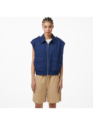 Nautica Kadın Lacivert Regular Fit Fermuarlı Yelek