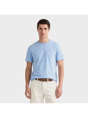 Gant Erkek Mavi Bisiklet Yaka Regular Fit T-Shirt