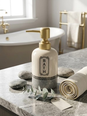 Le Paon Porselen Sıvı Sabunluk - Lüks Banyo ve Mutfak Sabunluk - 350 ml