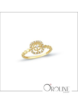 Oroline Kuyumculuk 8 Ayar Trend Kadın Minimal Altın Yüzük
