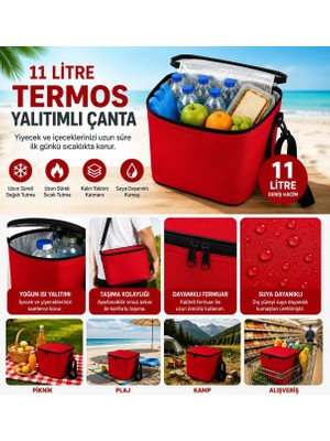 Nelson Termos Çanta Termal El Çantası Buzluk Piknik Çantası 11 Lt Soğutucu Çanta