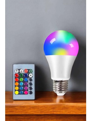 Renk Değiştirebilen Rgb Işıklı LED Ampul A+Enerji 15 Watt LED Işık
