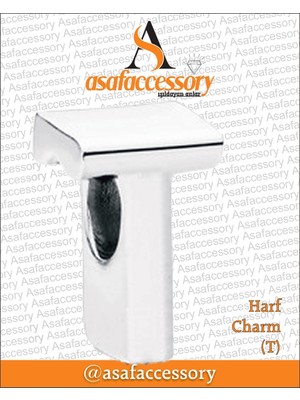 T Harf Charm / Gümüş Kaplama