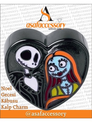 Noel Gecesi Kabusu Kalp Charm Siyah