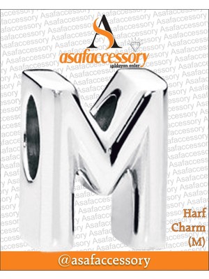 M Harf Charm Gümüş Kaplama