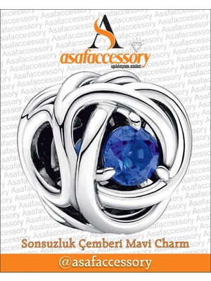 Sonsuzluk Çemberi Mavi Charm Gümüş