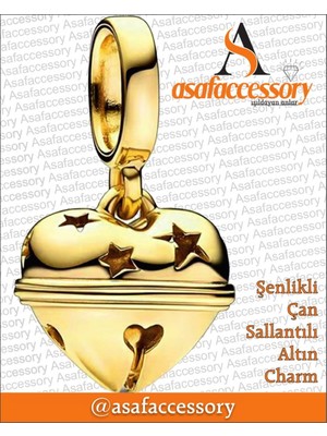 Şenlikli Çan Sallantılı Charm Altın