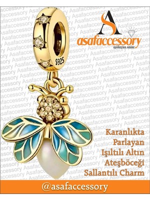 Işıltılı Gold Ateşböceği Charm Asafaccessory Sarı