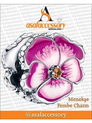 Menekşe Pembe Charm Gümüş Kaplama