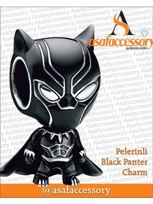 Pelerinli Black Panther Charm Asafaccessory Siyah
