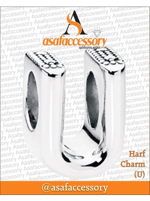 U Harf Charm Gümüş Kaplama