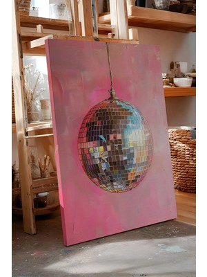 Zestia Kanvas Tablo Pembe Disko Topu Premium Seri No 111965