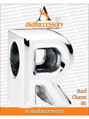 R Harf Charm Gümüş Kaplama