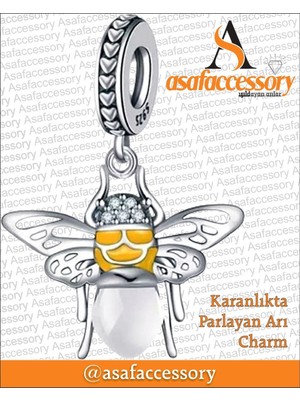 Karanlıkta Parlayan Arı Charm Asafaccessory Sarı