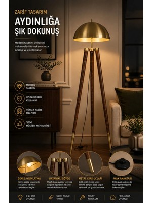 Lumexx Stil Ceviz Lambader Eskitme Büyük Retro Başlıklı