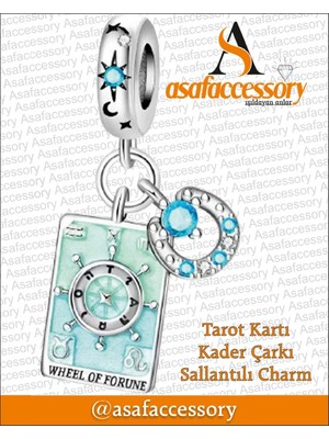 Tarot Kartı Kader Çarkı Charm Asafaccessory Gümüş