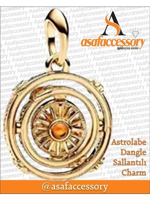 Astrolabe Dangle Charm Asafaccessory Altın