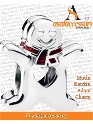 Mutlu Kardan Adam Charm Gümüş