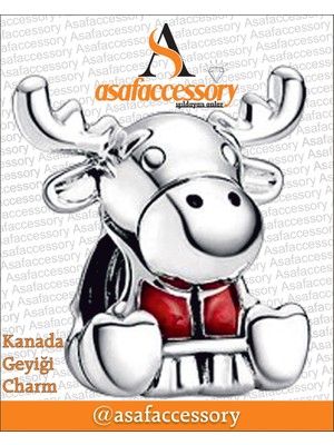 Kanada Geyiği Charm Gümüş Kaplama