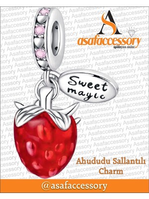 Çilek Sallantılı Charm Asafaccessory Kırmızı