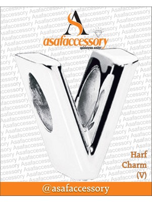 V Harf Charm Gümüş Kaplama