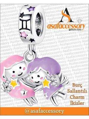 Ikizler Burç Charm Asafaccessory Pembe