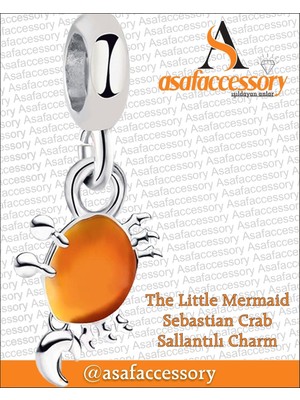 Turuncu Yengeç Charm Asafaccessory Gümüş