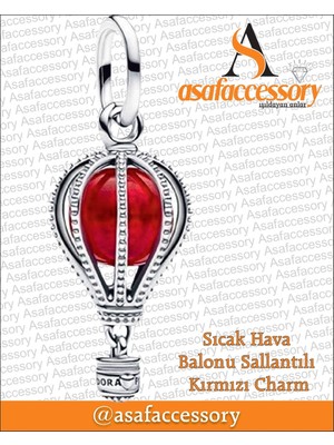 Sıcak Hava Balonu Charm Kırmızı Asafaccessory