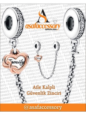 Aile Kalpli Güvenlik Zinciri Gümüş