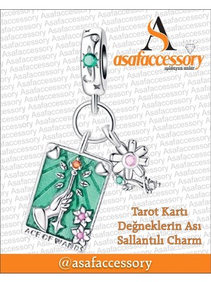 Tarot Kartı Değneklerin Ası Charm Gümüş