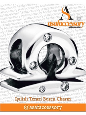 Işıltılı Terazi Burcu Charm Gümüş