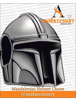 Star Wars Mandalorian Helmet Charm Kask Miğfer Charm Gümüş