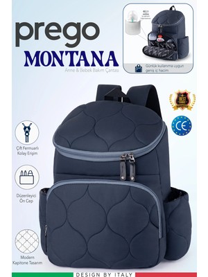 Prego Montana Gri Bebek Bakım Çantası Ergonomik Tasarım ve Su Geçirmez Malzeme ile Geniş Kapasite