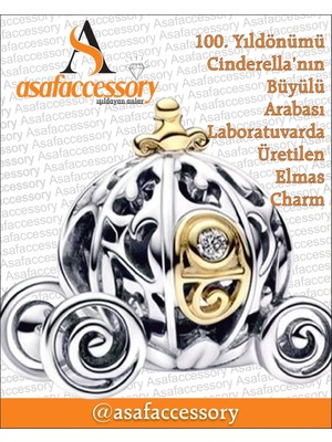 Cinderellanın Büyülü Arabası Elmas Charm Gümüş
