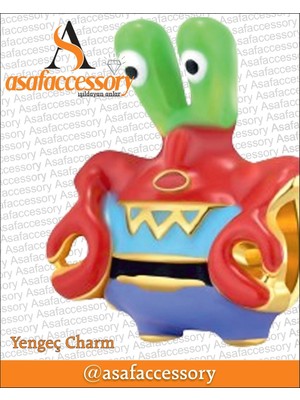 Yengeç Charm Gümüş Kaplama