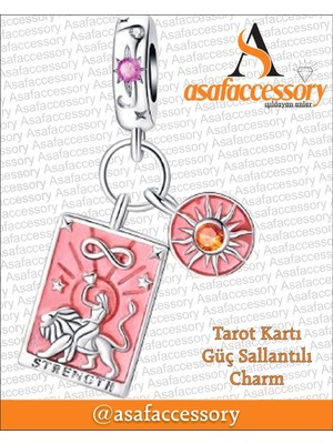 Tarot Kartı Güç Charm / Asafaccessory Gümüş