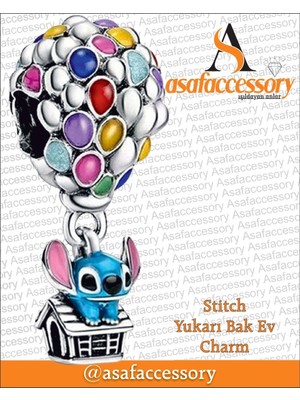 Stitch Yukarı Bak Ev Charm Asafaccessory Gümüş
