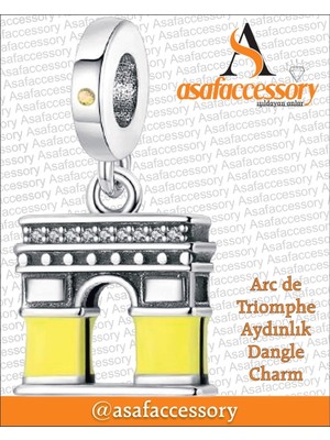 Arc De Triomphe Aydınlık Dangle Charm Asafaccessory Sarı