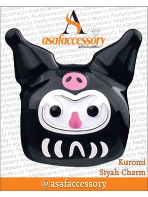 Kuromi Siyah Charm Gümüş Kaplama