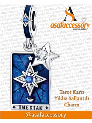 Tarot Kartı Yıldız Sallantılı Charm Çok Renkli