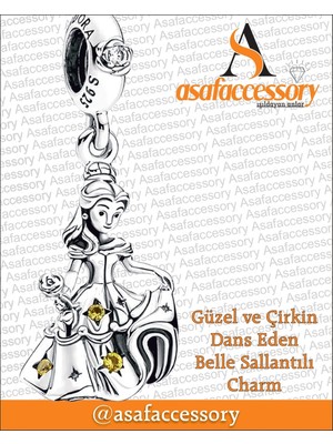 Güzel ve Çirkin Belle Prenses Charm Asafaccessory Sarı