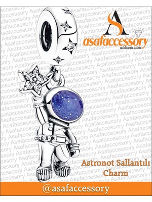 Astronot Charm / Gümüş Kaplama
