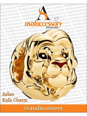 Aslan Kafa Charm / Gümüş Kaplama